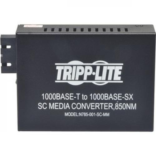 Tripp Lite By Eaton Gigabit Multimode Fiber To Ethernet Media Converter, 10/100/1000 SC, 550 M, 850 Nm Top/500