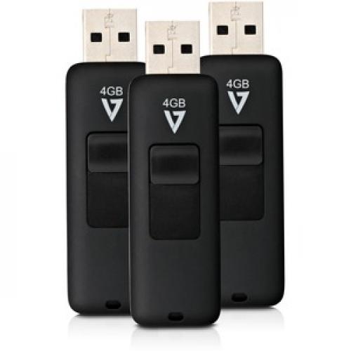 3PK 4GB FLASH DRIVE COMBO USB 2.0 BLACK RETRACT CONECT Top/500