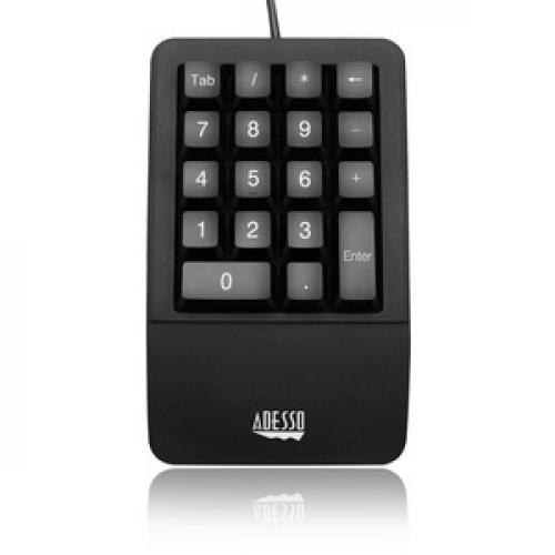 Adesso Antimicrobial Waterproof Numeric Keypad With Wrist Rest Support Top/500
