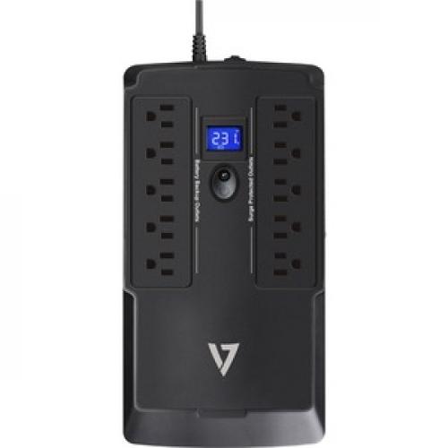 V7 UPS 750VA Desktop With 10 Outlets, Touch LCD (UPS1DT750 1N) Top/500