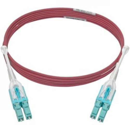 Eaton Tripp Lite Series 10G Duplex Multimode 50/125 OM4 LSZH Fiber Optic Cable (LC/LC), Push/Pull Tabs, Magenta, 2 M Top/500