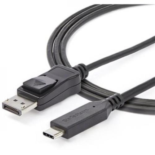 StarTech.com 6ft/1.8m USB C To Displayport 1.4 Cable Adapter   4K/5K/8K USB Type C To DP 1.4 Monitor Video Converter Cable   HDR/HBR3/DSC Top/500
