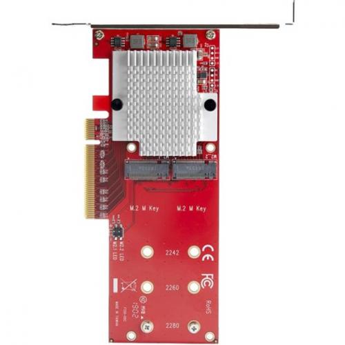 StarTech.com Dual M.2 PCIe SSD Adapter Card   X8 / X16 Dual NVMe Or AHCI M.2 SSD To PCI Express 3.0   M.2 NGFF PCIe (m Key) Compatible Top/500