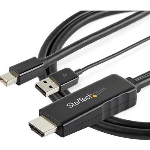 StarTech.com 6ft (2m) HDMI To Mini DisplayPort Cable 4K 30Hz   Active HDMI To MDP Adapter Cable With Audio   USB Powered   Video Converter Top/500