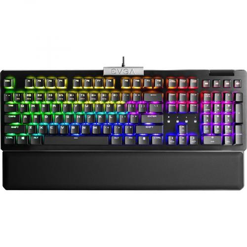 EVGA Z15 RGB Backlit LED Wired Gaming Keyboard W/ Hot Swappable Mechanical Kailh Speed Bronze Switches   Cable Connectivity   Dedicated Volume Control & Multimedia Hot Keys   Mechanical Keyswitch   Per Key RGB Lighting   Magnetic Palm Rest Top/500