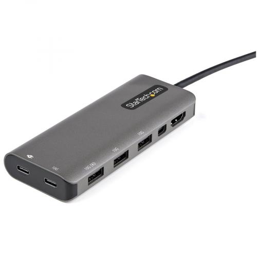StarTech.com USB C Multiport Adapter, USB C To HDMI Or MDP 4K 60Hz, 100W PD Pass Through, 4x 10Gbps USB, USB Type C Mini Dock, W/12" Cable Top/500