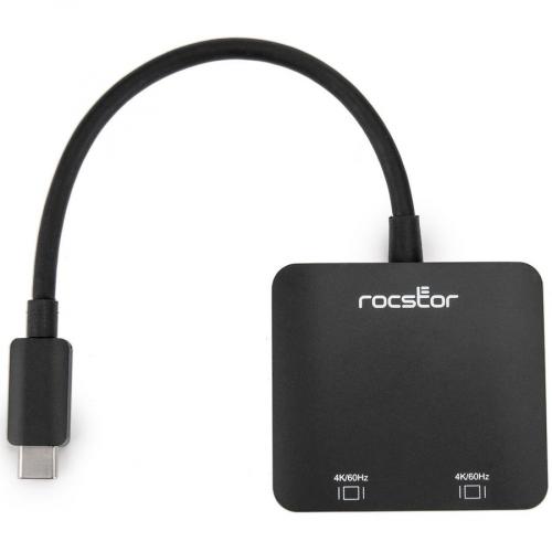 Rocstor Premium Usb C? To Dual Hdmi Multi Monitor Adapter   Hdmi 4k 60hz   Usb Type  C? 2 Port Multi Monitor Mst Hub Adapter  For Pc/windows   4kx2k Resolutions Up To 3840x2160 Top/500
