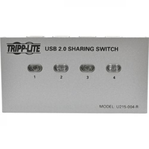 Tripp Lite By Eaton 4 Port USB 2.0 Hi Speed Printer / Peripheral Sharing Switch Top/500