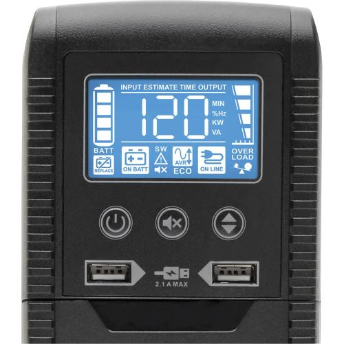 Tripp Lite By Eaton Line Interactive UPS With USB And 10 Outlets   120V, 1440VA, 900W, 50/60 Hz, AVR, ECO Series, ENERGY STAR Zoom-Closeup/500