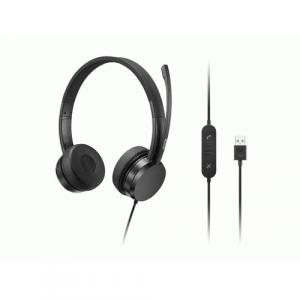 Lenovo USB-A Wired Stereo On-Ear Headset (with Control Box)