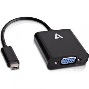 Open Box: V7 V7UCVGA-BLK-1N External Video Adapter VGA USB-C 3.1, Black