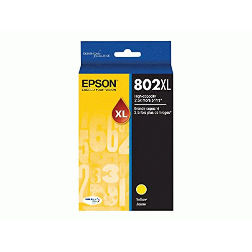 EPSON T802 DURABrite Ultra -Ink High Capacity Yellow -Cartridge (T802XL420-S) for select Epson WorkForce Pro Printers