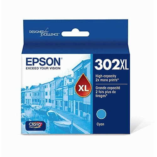 EPSON T302 Claria Premium -Ink High Capacity Cyan -Cartridge (T302XL220-S) for select Epson Expression Premium Printers