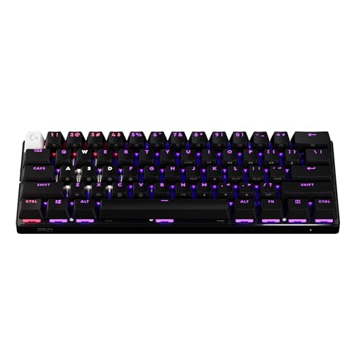 Logitech G PRO X 60 LIGHTSPEED Wireless Gaming Keyboard, Ultra Compact TKL 60% Mechanical Keyboard for Windows PC, LIGHTSYNC RGB, Dual-Shot PBT Keycaps, GX Optical Tactile Switches, Black