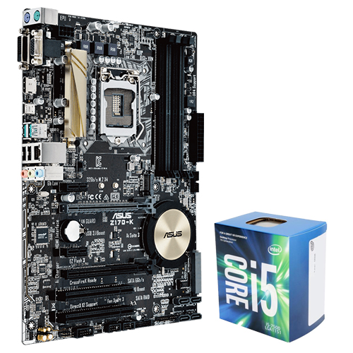 Asus Z170-K Desktop Motherboard + Intel Core i5-7500 Kaby Lake Quad-Core 3.4 GHz LGA 1151 65W