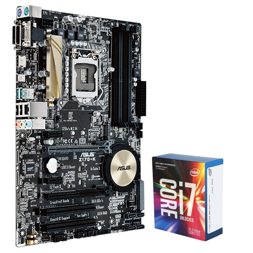 Asus Z170-K Desktop Motherboard + Intel Core i7-7700K Kaby Lake Quad-Core 4.2 GHz LGA 1151 91W
