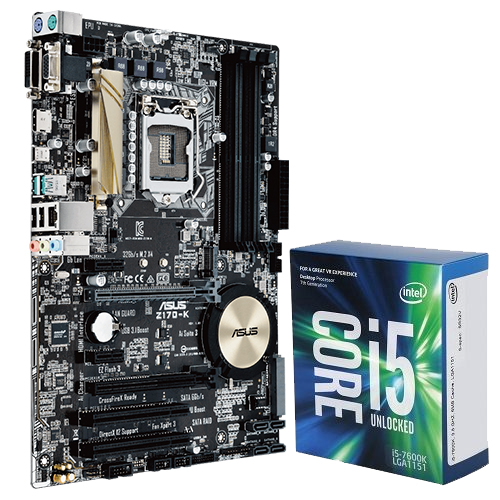 Asus Z170-K Desktop Motherboard + Intel Core i5-7600K Kaby Lake Quad-Core 3.8 GHz LGA 1151 91W