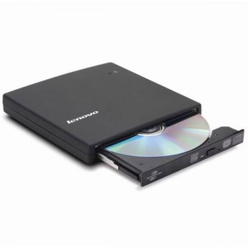 Lenovo DVD-Writer - External - USB Interface 2.0 - For ThinkSystem Machines - DVD-RW Optical Drive - Black