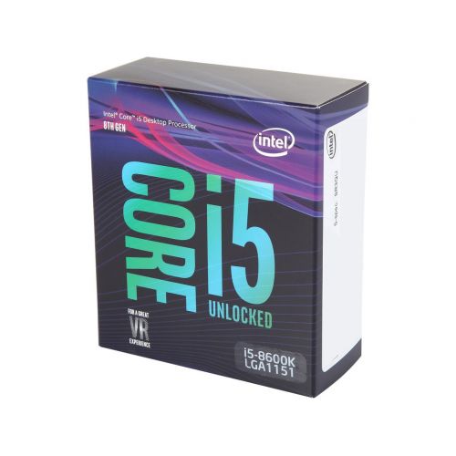 Intel Core i5-8600K 300 Series Processor  -  6 cores & 6 threads - Up to 4.3 GHz - 8th Gen - Intel Optane memory supported - Only compatible w/ Motherboards based on Intel 300 series chipsets