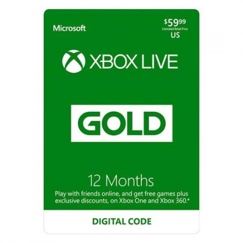 Microsoft Xbox Live 12-Month Gold Membership (Digital Code) - $59.99 Value for Spending - 1 Year Membership - Only redeemable online - Email Delivery code