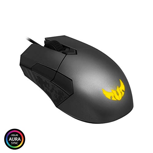 Open Box: ASUS Optical RGB Gaming Mouse - P304 TUF M5 | Ambidextrous, Ergonomic, Lightweight | Wired Gaming Mouse for PC | 6200 DPI Gaming-Grade Optical Sensor | Omron Switches | 6 Buttons | Aura Sync RGB Light
