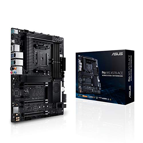 ASUS AMD AM4 Pro WS X570-Ace ATX Workstation Motherboard with 3 PCIe 4.0 X16, Dual Realtek and Intel Gigabit LAN, DDR4 ECC Memory Support, Dual M.2, U.2, and Control Center