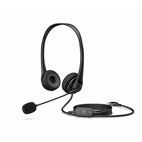 HP Stereo USB-A Headset G2 - Flexible boom mic that blocks background noise - In-Line volume control and mute - Simple USB-A connection - Durable vegan leather - Compatible with Windows 10, macOS, and Chrome OS