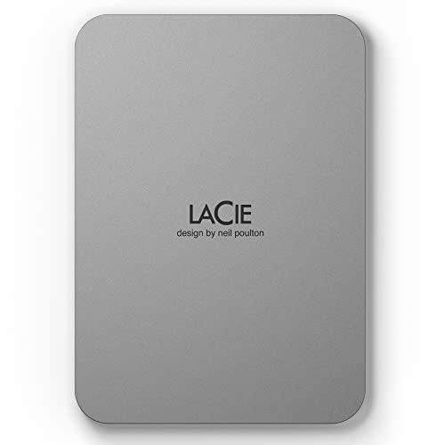 LaCie STLP1000400 1 TB Portable Hard Drive - External - Moon Silver
