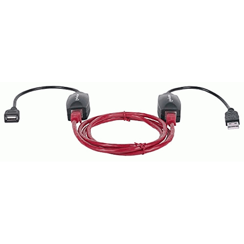 MANHATTAN USB Cable Line Extender - Extends the Distance of Any USB Device up to 60 ft via any RJ45 Ethernet Cable - 179300