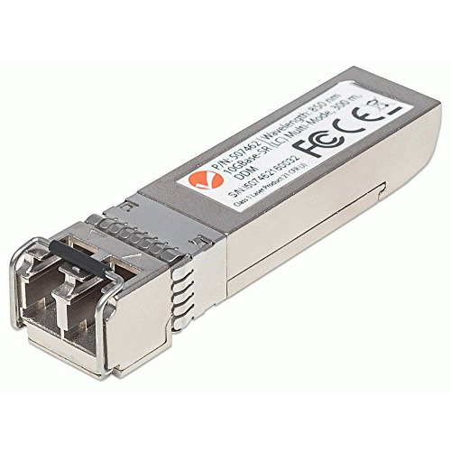 Intellinet 10GBase-SR SFP+ to LC Multi-Mode Mini GBIC Module 10G Fiber Transceiver - Cisco SFP-10G-SR Compatible - Wavelength 850 nm - Hot Plugging - Up to 984 ft. ? 507462-SGL