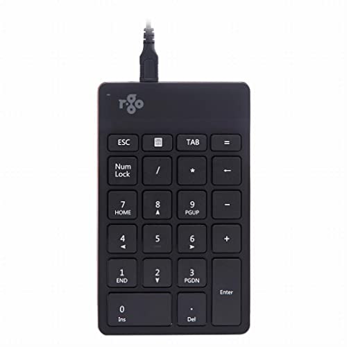 R-Go Number Pad Keyboard, Bluetooth Mini Numeric Keypad with LED Break Indicator, for Financial Accounting, Data Entry & Excel Spreadsheets, Rechargeable Wireless, Black